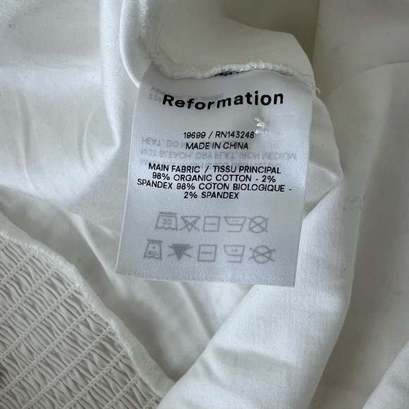NWT Reformation Cacio Long Sleeve Top (White) - Small - Picture 6 of 7